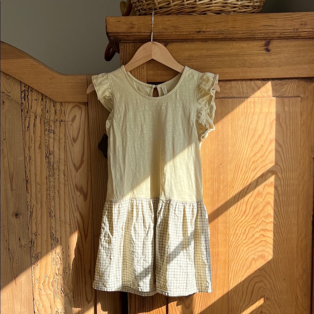 Rylee & Cru | Charming Cream and Tan Kids Dress